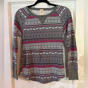 Faded Glory Festive Gray and Pink Sweatshirt